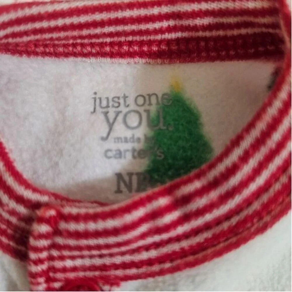 Just One You by Carter's Christmas Baby 3 Sleep‎ & Play Pajamas Travel Pillow NB